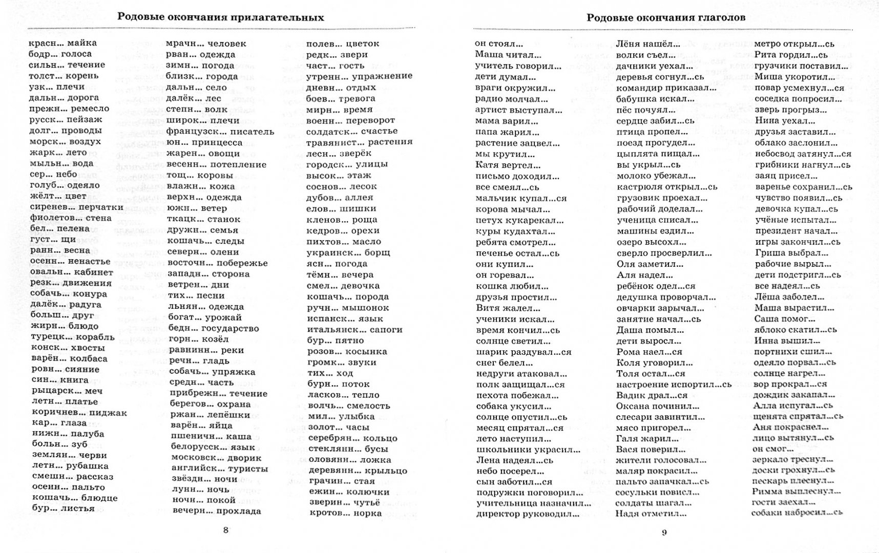 Примеры для 3 класса по русскому языку