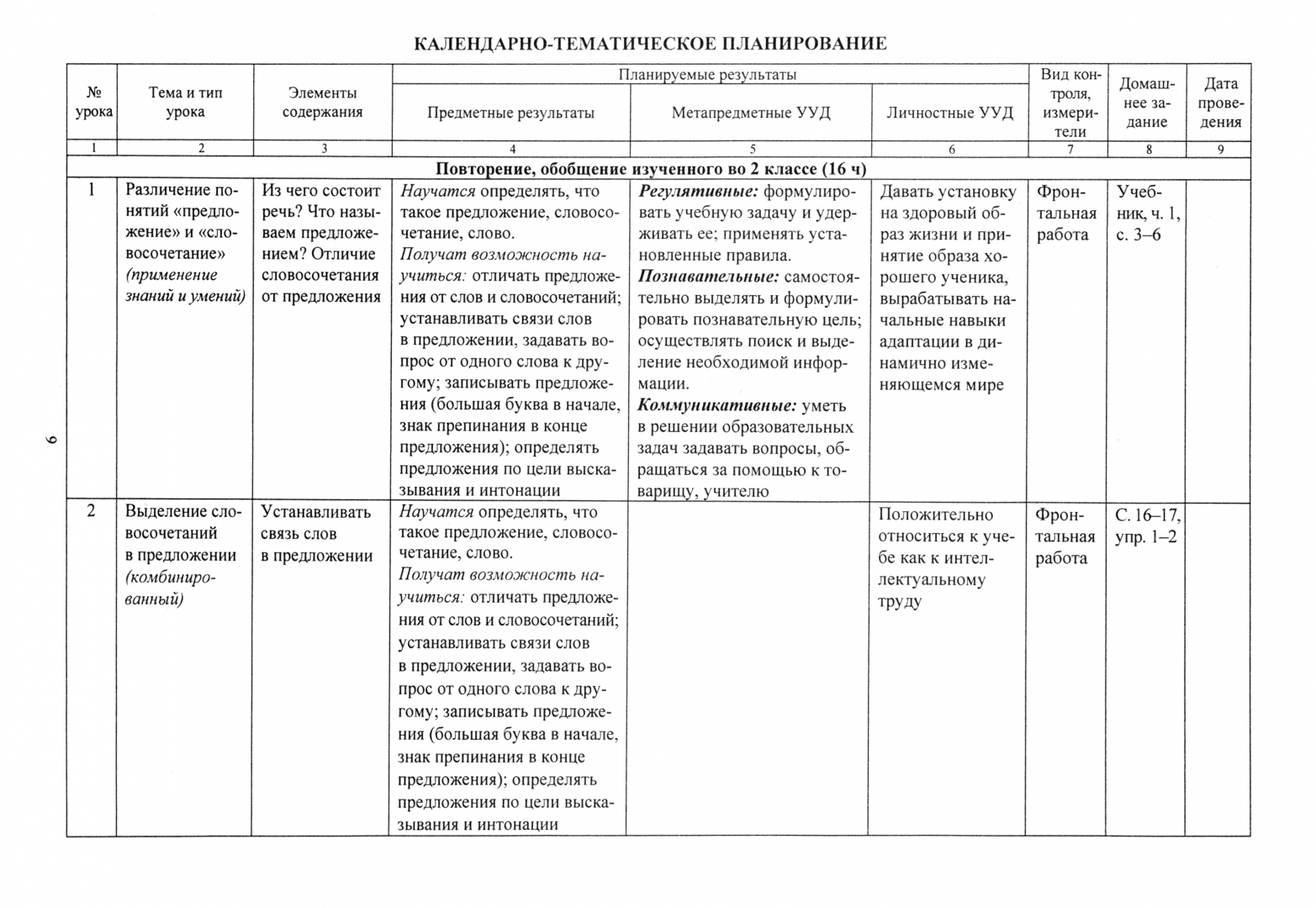 Ктп 3 класс