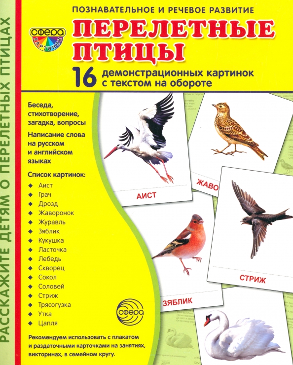 Перелетные Птицы Картинки Для Детей Демонстрационный Материал